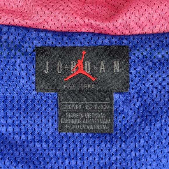 Nike Air Jordan Jacket Boys Large Multicolor Colorblock Windbreaker Streetwear - Picture 8 of 11